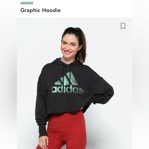 Adidas Graphic Cropped Hoodie, never worn, size small